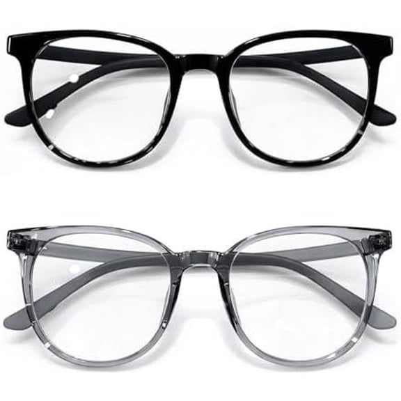 2 Pack Blue Light Blocking Glasses Women Men Round Frame Computer Laptop Office Gaming