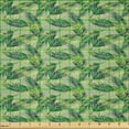 thumbnail image 2 of Ambesonne Palm Leaf Fabric by the Yard Microfiber, Rainforest Foliage, 5 Yards, Green Apple Green, 2 of 2