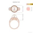 thumbnail image 5 of Angara Freshwater Cultured Pearl and Coffee Diamond Halo Ring in 14K Rose Gold for Women | June Birthstone Jewelry for Her, 5 of 8