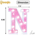 thumbnail image 4 of Carpa LED Pooqla con forma de letra para marquesina, color rosa claro, funciona con pilas, 4 of 6
