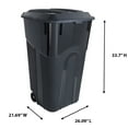 thumbnail image 2 of United Solutions 2 Pack Outdoor Trash Can w/ Lid & Wheels, 32 Gal, Black, 2 of 12