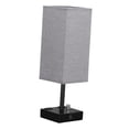thumbnail image 3 of Lámpara de dormitorio, lámparas de noche pequeñas con puertos USB C y A, lámparas de mesa con enchufe, lámparas de mesita de noche con base de metal negro para que los niños duerman. Gris, 3 of 9