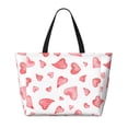 thumbnail image 2 of Daiia Pink Hearts Beach Travel Bag - Water-Resistant Beach Bag, Lightweight Tote with 7 Pockets for Women and Men - Gym,Pool,Camping,Reusable Grocery Bag, 2 of 7
