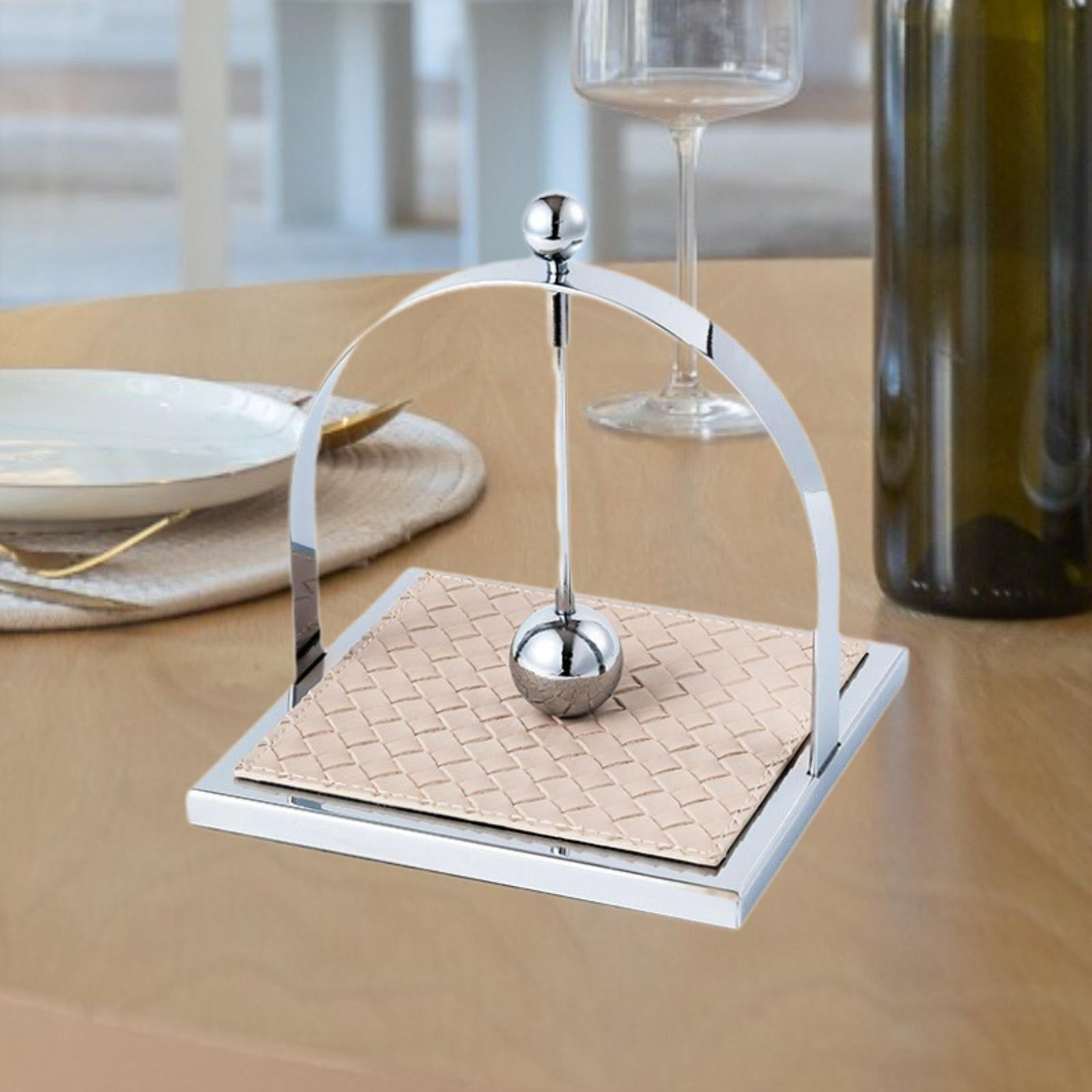 Fiocias Dining Paper Towel Holder Stainless Steel with Weighted Arm Tissue Dispenser for argent