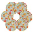 thumbnail image 6 of 6 Pcs Drink Coasters with Holder 3.94in Woven Coasters for Drinks Colorful Autumn Maple Leaves Coaster Set for Protection Table, 6 of 7