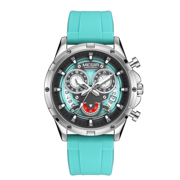 MEGIR Stylish Sport Men Watch Multi-function Chronograph Waterproof Luminous Quartz Wristwatch Clock