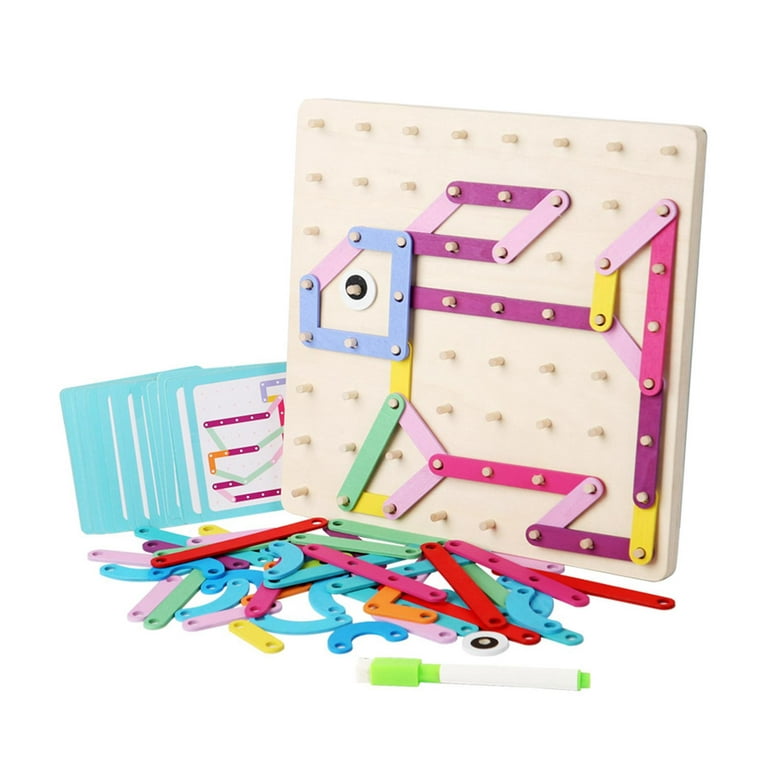 Wooden Pegboard Toy Set Mathematical Manipulative Material Early