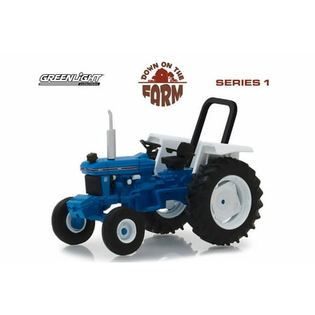 1982 Ford Car - 1982 Ford 5610 Tractor, Blue with white - Greenlight 48010C/48 - 1/64 scale Diecast Model Toy Car