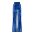 thumbnail image 6 of Velvet Pants Women 2026 Elastic Waist Straight Leg Flared Dressy Casual Bodycon Pants Trousers, 6 of 7