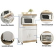 thumbnail image 5 of Hodedah Microwave Kitchen Cart, White, 5 of 6
