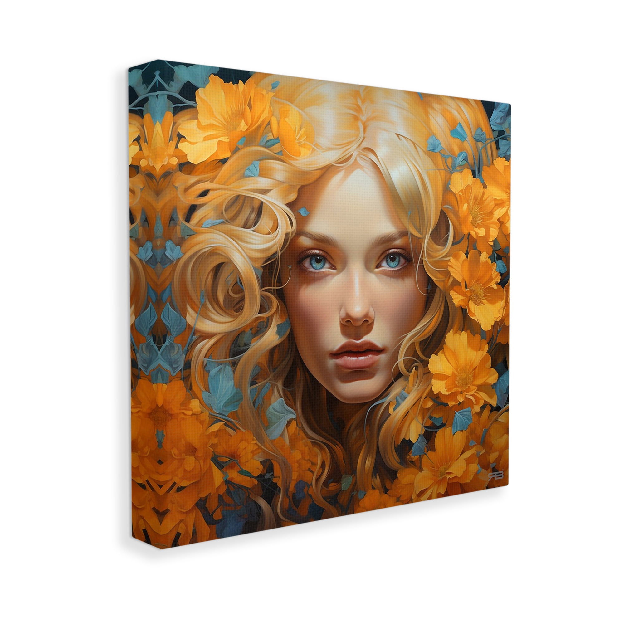Stupell Industries Woman with Intense Gaze Botanical & Floral Painting Gallery Wrapped Canvas Art Print Wall Art, 24 x 24