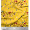 thumbnail image 1 of Soimoi Crepe Silk Fabric Feather,Branch & Bird Kids Print Fabric by The Yard 42 Inch Wide, 1 of 1