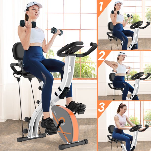 Pooboo 3in1 Folding Exercise Bike Indoor Cycling Bike Stationary