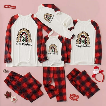 

Herrnalise Christmas Pajamas For Family Parent-child Warm Christmas Set Printed Home Wear Pajamas Two-piece Set Matching Christmas Pjs For Family Red-Dad