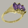 thumbnail image 3 of LBG British Made 9k Yellow Gold Natural Amethyst Womens Promise Ring - 33 size options - Size 9.5, 3 of 5