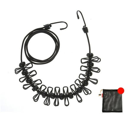 

Fule Clotheslines with 12 Clips Outdoor Positioning Buckle Clothesline Travel Supplie