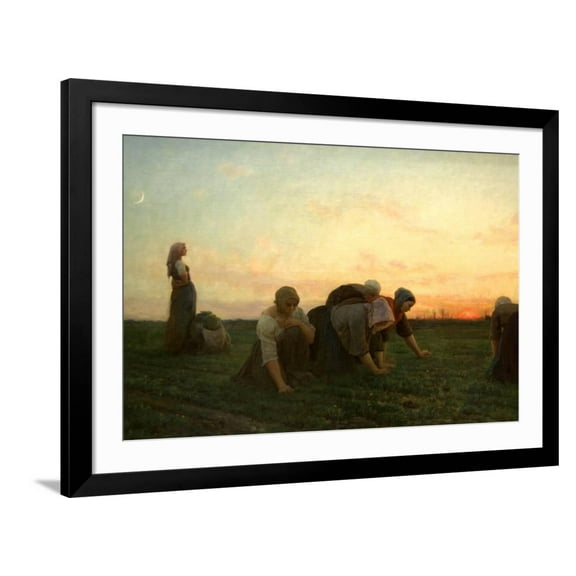 Art.com The Weeders Art Print by Jules Beton, Black Frame Wall Art, 44" x 32"
