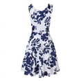 thumbnail image 4 of 2025 Robe Ample Sans Manches pour Femmes sous le Genou Courte Imprimée Décontractée Robe Confortable pour Dames pour Femmes Robe d'Été Robe Maxi à Encolure en U Longueur Petite pour Femmes, 4 of 9
