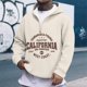 thumbnail image 1 of WILLBEST Sudadera con Capucha para Hombre, con Cremallera De Un Cuarto y Estampado De Letras, Cómoda y Informal, Interior Suave para Uso Diario Chica, 1 of 3