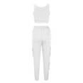 thumbnail image 6 of REORIAFEE Summer Sets Women Outfits Vacation Outfits Women Casual Summer Round Neck Sleeveless Tops Long Pants Suit White XXL, 6 of 7