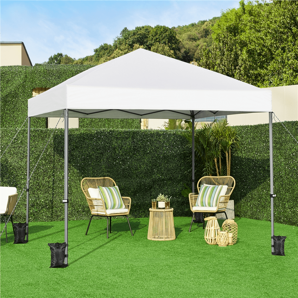 Renwick 8x8 Ft Instant Pop Up Canopy with One Push To Lock Setup Mechanism, White