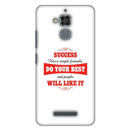 Asus ZenFone 3 Max ZC520TL Case - Success Do Your Best, Hard Plastic Back Cover. Slim Profile Cute Printed Designer Snap on Case with Screen Cleaning