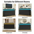 thumbnail image 5 of ChVans Black 10 Drawer Dresser with LED Lights, 63" Wide Modern Wood Chest of Drawers with Charging Station & Handle Free, LED Black Dresser for bedroom, Living Room, Entryway, Hallway, 5 of 10
