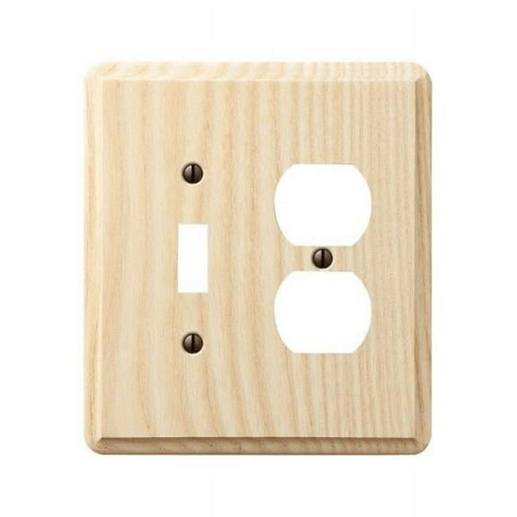 401TD Contemporary 1 Toggle & 1 Duplex Outlet Wall Plate  Ash