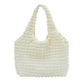 thumbnail image 1 of LHSHID South Korea Instagram girl foreign cloud puff flower shoulder bag women's new summer canvas simple handbag, 1 of 6