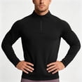 thumbnail image 2 of Men Fall Clothes,Athletic Shirts for Men Solid Color Long Sleeve 1/4 Zip Stretchy Sport T-Shirts with Thumb Hole Casual Gym Workout Top, 2 of 7