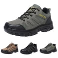thumbnail image 2 of NOKIO Men's Hiking Shoes Wate𝗋proof Non-S𝗅ip Outdoor Sneakers Breathable Wide Width Sport Shoes Mid Top 𝖫a𝖼e Up Athlet𝗂c Shoes for Camping Climbing Backpacking Running for Back to College, 2 of 9