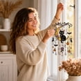 thumbnail image 7 of Voglyf Halloween Acrylic Suncatcher Wind Chime Hanging Black Cat Moon, Gothic Hanging Ornament with Pumpkin Bat Floral Crystal , Window Pendant for Porch Bedroom Spooky Season Home Gift, 7 of 7