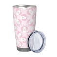 thumbnail image 2 of Lsque Cute Rabbit Pattern 20oz Car Cup with Lid and Straw, Insulated Coffee Cup with Straw Topper, Spill Proof Travel Coffee Mug, Stainless Steel Tumble-Without Straw, 2 of 8