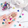 thumbnail image 3 of 1 box 100pcs 10 colors Triangle Shape Sew on Rhinestone Glass Rhinestone Garments Accessories Multi-Strand Links Flat Back & Back Plated Mixed color 12x13.5x4.5mm Hole: 0.9mm 10pcs/color, 3 of 6