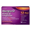 Allegra-D Allergy And Congestion For Indoor And Outdoor Allergy Relief Tablets, 10 Ea