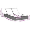 thumbnail image 2 of vidaXL Double Sun Lounger with Cushions Grey Poly Rattan, 2 of 5