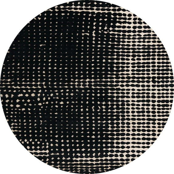 Ahgly Company Indoor Round Abstract Sandstone Brown Abstract Area Rugs, 4' Round