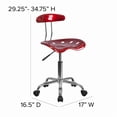 thumbnail image 3 of Scranton & Co Chaise de Bureau en Plastique Polymère Couleur Vin Rouge, 3 of 3