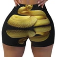 thumbnail image 2 of Balery Yellow White-Lipped Pit Viper Pantalones cortos de entrenamiento estampados para mujer, sin costuras, ajustados, para gimnasio, yoga, correr, deportes, ejercicio activo, fitness.-Large, 2 of 8