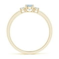 thumbnail image 2 of ANGARA Natural Classic Aquamarine and Diamond Three Stone Engagement Ring in 14K Yellow Gold for Women (Size-4mm) | March Birthstone, Anniversary, Jewelry Gift for Women | Natural Aquamarine Ring, 2 of 12