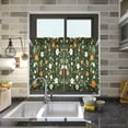 thumbnail image 4 of Yayeee Kitchen Curtains Tier Pair Light Filtering 27"x24" Rod Pocket Short Cafe Window Panel, Green Flowers Pattern, 4 of 7