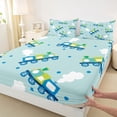 thumbnail image 3 of Homewish Kids Children Cartoon Train 4pcs Bed Sheets,Transportation Theme King Sheets,Steam Engine Railway Super Cozy Sheet Set,Breathable Home Decor, 3 of 7