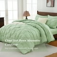 thumbnail image 2 of 7 Pieces Pinch-Pleated Comforter Set, Olive Green Full Size, 2 of 6