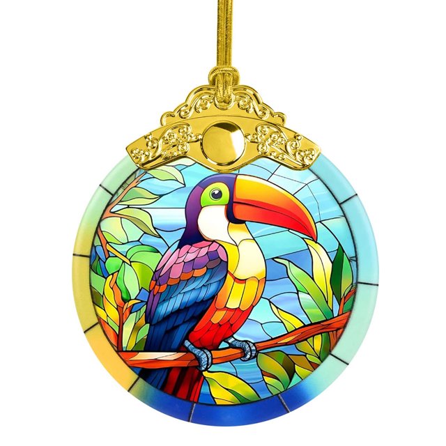 Unique And Beautiful Bird Decorated Acrylic Pendant With Beautiful Patterns And Ribbon Diameter Suitable For Indoor And Outdoor Decoration Holiday Party Decoration