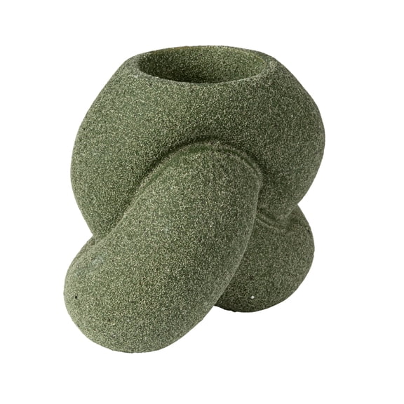Bloomingville Stoneware Tealight/Taper Holder, Sand Finish, Green
