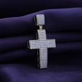 thumbnail image 5 of Cross Pendant for Men 0.80 Cttw Round Lab Grown Diamond Dangling Crucifix Pendant in 14K White Gold Over Sterling Silver Christian Jewelry for Him, 5 of 6