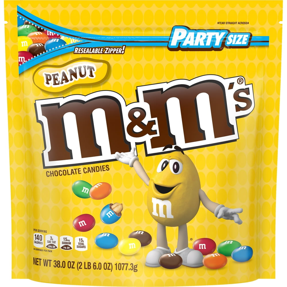 M&M's Peanut Chocolate Candy, Super Bowl Party Size, 38 oz. Walmart