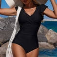 thumbnail image 7 of Guluxicc Women's One Piece Swimsuit Tummy Control Ruffle Sleeve V Neck Bathing Suits for Summer Beach Vacation Swimwear, 7 of 7