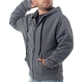 thumbnail image 2 of Men's Ultra Soft Sherpa Lined Hoodie - Full Zip Fleece Lining Winter Sweatshirts M-5XL, 2 of 5