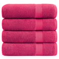thumbnail image 1 of Toallas de Baño para - Juego Premium Algodón, Toalla Secado Rápido, Hotel Lujo 4 (28" x 54") Fucsia, 1 of 9